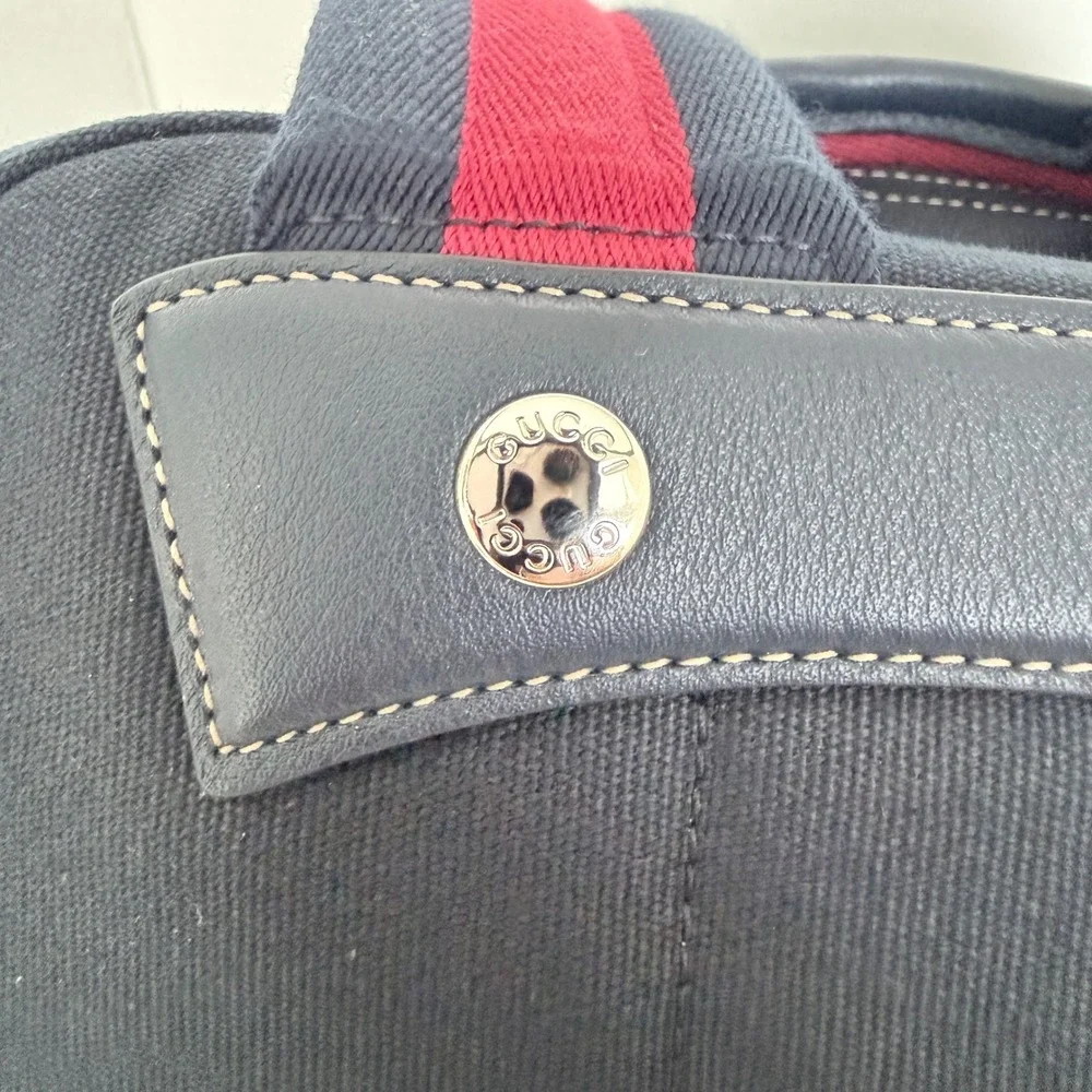 Gucci Large Crest-Print Backpack in Blue Fabric, 821643